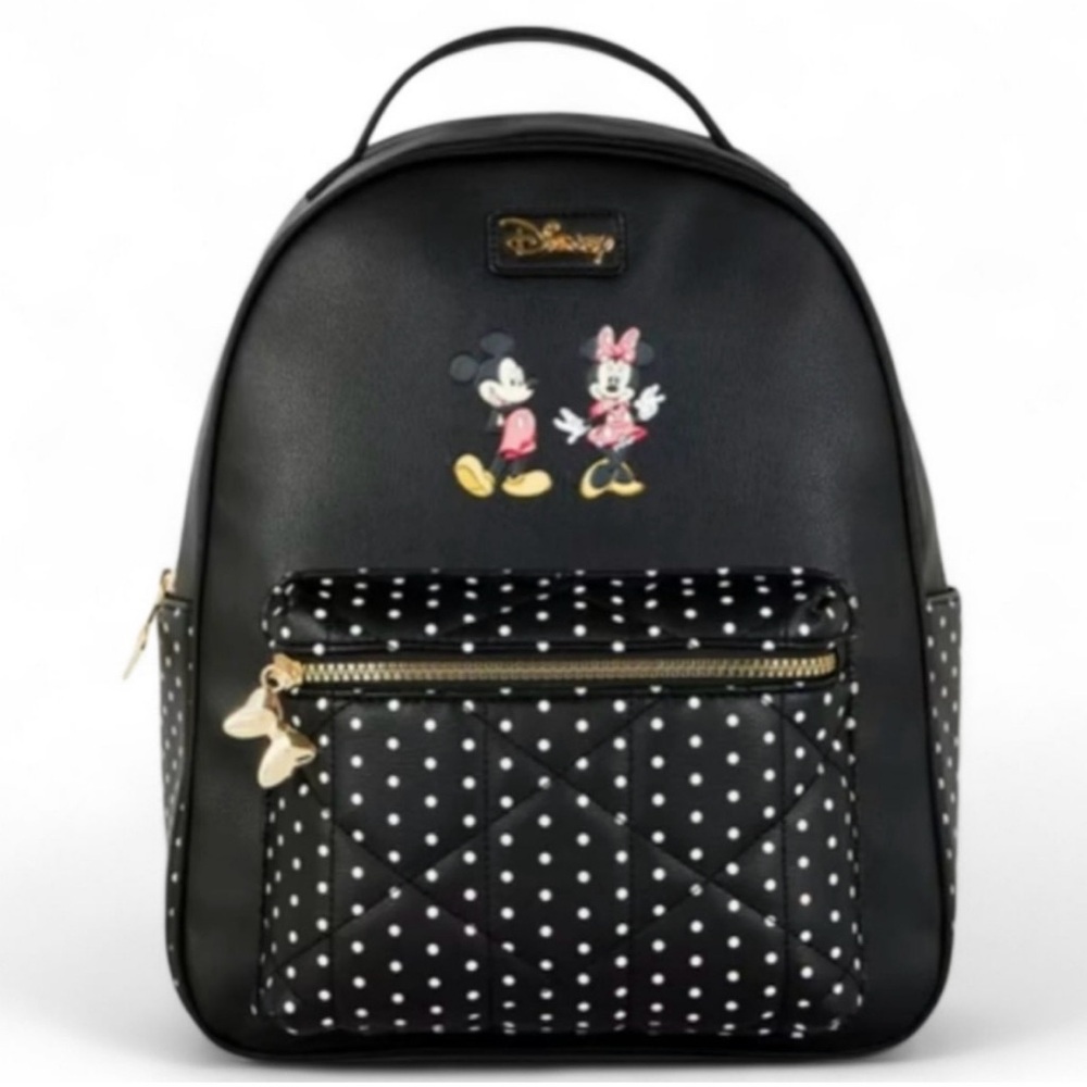 Disney Mickey and Minnie Polka Dot Black White Backpack New With Tags